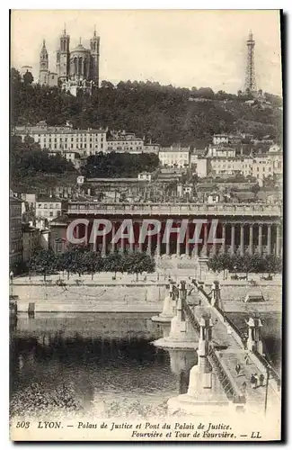 Ansichtskarte AK Lyon Palais de Justice et Pont du Palais de Justice Fouviere et Tour de Fourviere