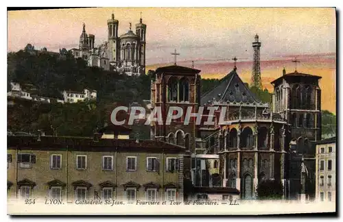 Cartes postales Lyon Cahtedrale ST Jean Fourviere et Tour de Fourviere