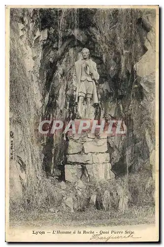Cartes postales Lyon L'Homme a la Roche Quai Pierre Seize