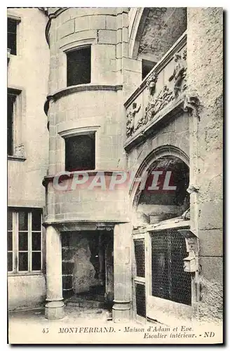 Cartes postales Montferrand Maison d'Adam et Eve Escalier interieur