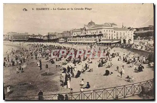 Cartes postales Biarritz Le Casino et la Grande Plage