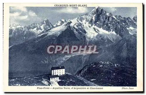 Cartes postales Chamonix Mont Blanc Plan Pratz Aiguilles Vertes d'Argentiere et Chardonnet