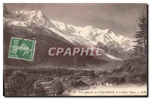 Cartes postales Vue generale de Chamonix et le Mont Blanc