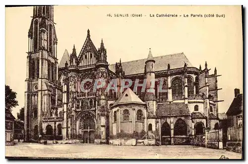 Ansichtskarte AK Senlis (Oise) La Cathedrsale Le Parvis (cote Sud)