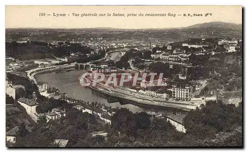 Cartes postales Lyon Vue generale sur la Saonr prise du Restaurant Gay