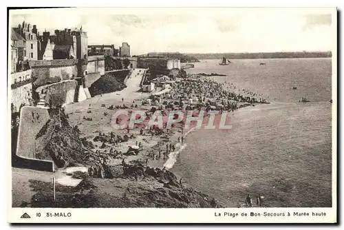 Ansichtskarte AK St Malo La Plage de Bon Secours a Maree haute