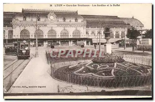 Cartes postales Lyon Gare des Brotteaux Les Jardins et le Buffet