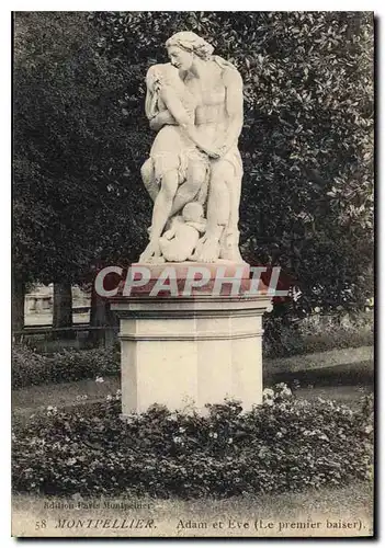 Cartes postales Montpellier Adam et Eve (Le Premier baiser)