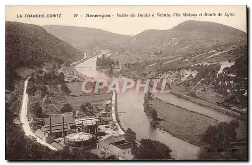 Ansichtskarte AK Besancon Vallee du Doubs a Velotte L'ile Malpas et route de Lyon