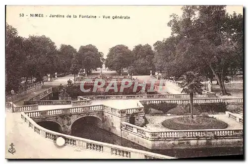 Ansichtskarte AK Nimes Jardin de la Fontaine Vue generale