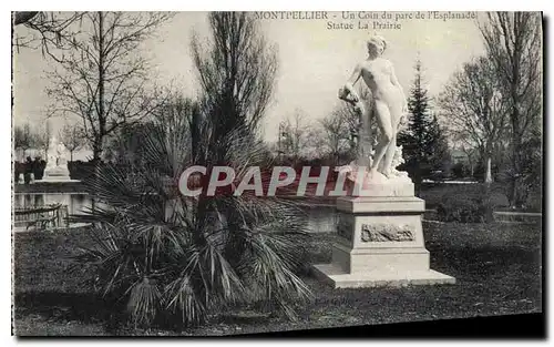 Ansichtskarte AK Montpellier Un Coin du Parc de l'Esplanade Statue La Prairie