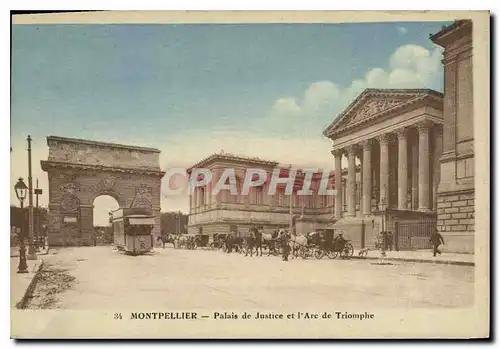 Cartes postales Montpellier Palais de Justice et l'Arc de Triomphe