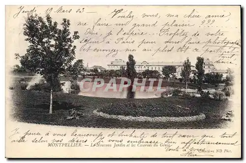 Cartes postales Montpellier Le Nouveau Jardin et les Casernes du Genie