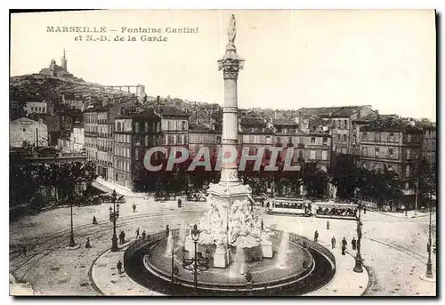 Ansichtskarte AK Marseille Fontaine Cantini et N D de la Garde