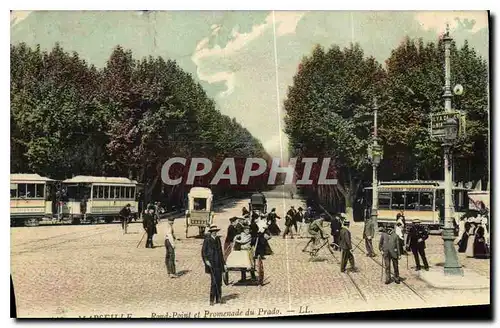 Cartes postales Marseille Rond Point et Promenade du Prado Tramway