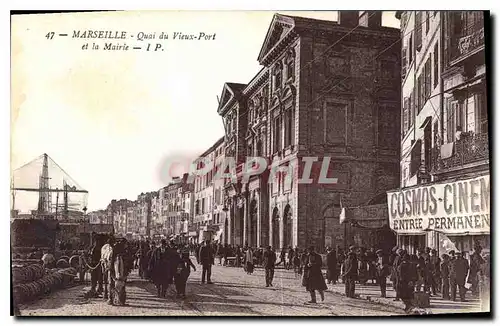 Ansichtskarte AK Marseille Quai du Vieux Port et la Mairie