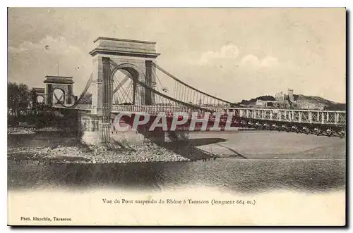 Cartes postales Tarascon Vue du Pont suspendu du Rhone a Tarascon