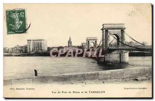 Cartes postales Tarascon Vue du Pont du Rhone et de Tarascon