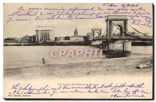 Cartes postales Tarascon Vue du Pont du Rhone et de Tarascon