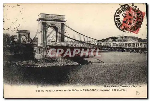 Ansichtskarte AK Tarascon Vue du Pont Suspendu sur le Rhone a Tarascon