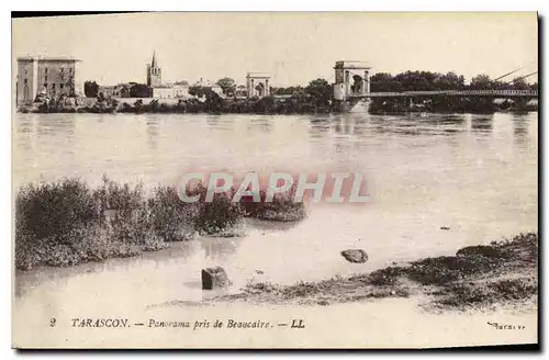 Cartes postales Tarascon Panorama pris de Beaucaire