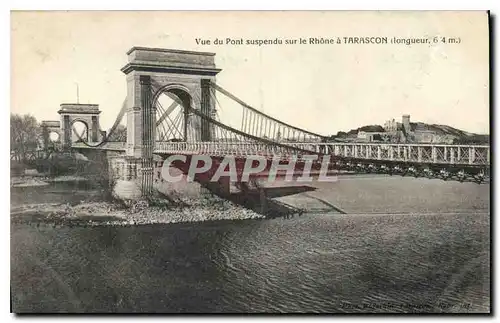 Ansichtskarte AK Tarascon Vue du Pont Suspendu sur Le Rhone a Tarascon