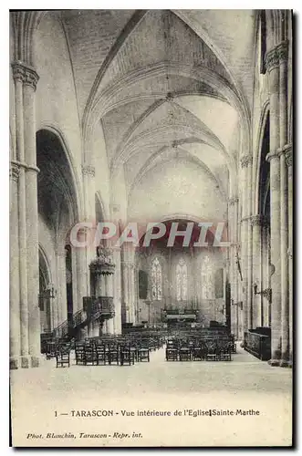 Cartes postales Tarascon Vue interieure de l'Eglise Sainte Marthe