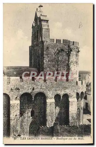 Cartes postales Les Saintes Maries Basiliques vue du Midi