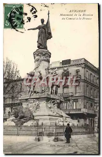 Cartes postales Avignon (Vaucluse) Monument de la Reunion du Comtat a la France