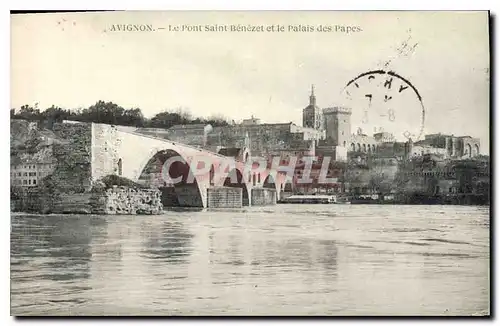 Cartes postales Avignon (Vaucluse) Le Pont Saint Benezet et le Palais des Papes