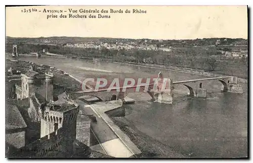 Cartes postales Avignon (Vaucluse) Vue Generale des Bords du Rhone prise des Rochers des Doms
