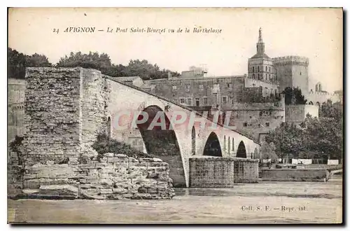 Cartes postales Avignon (Vaucluse) Le Pont Saint Benezet vu de la Barthelasse