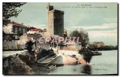 Ansichtskarte AK Avignon (Vaucluse) Les Bords du Rhone pres la Tour Philippe le Bel