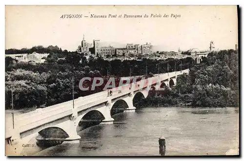 Ansichtskarte AK Avignon (Vaucluse) Nouveau Pont et Panorama du Palais des Papes