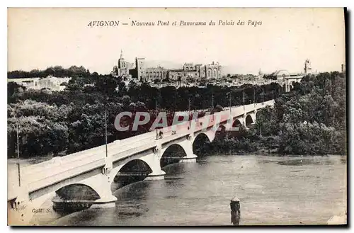 Cartes postales Avignon (Vaucluse) Nouveau Pont et Panorama du Palais des Papes