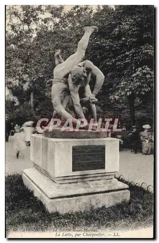 Ansichtskarte AK Avignon (Vaucluse) Le Jardin Saint Martial La lutte par Charpentier