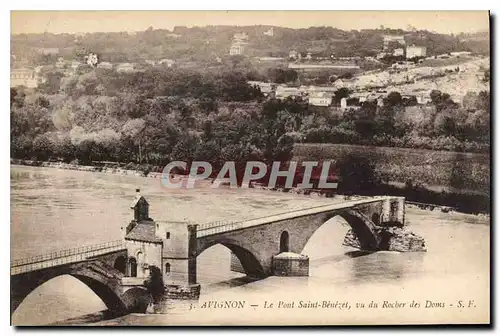 Ansichtskarte AK Avignon (Vaucluse) Le Pont Saint Benezet vu du Rocher des Doms