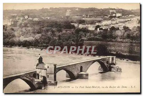 Cartes postales Avignon (Vaucluse) Le Pont Saint Benezet vu du Rocher des Doms