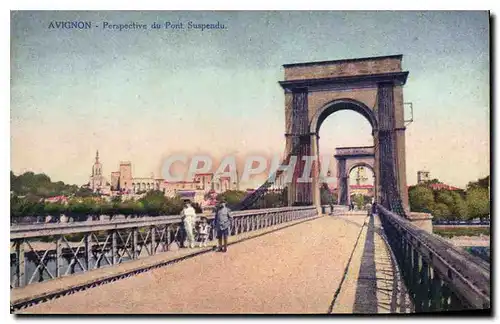 Ansichtskarte AK Avignon Perspective du Pont Suspendu