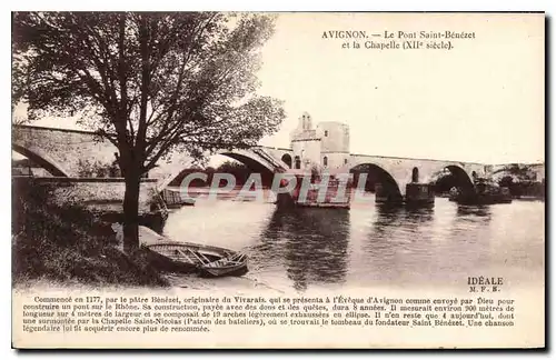 Cartes postales Avignon (Vaucluse) Le Pont Saint Benezet et la Chapelle