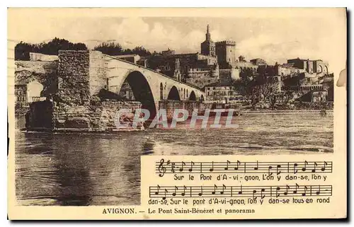 Cartes postales Avignon (Vaucluse) Le Pont Saint Benezet et Panorama