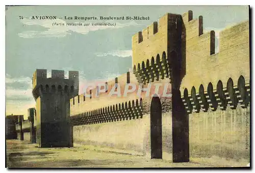 Cartes postales Avignon (Vaucluse) Les Remparts Boulevard St Michel