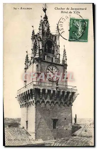 Cartes postales Avignon (Vaucluse) Clocher de Jacquemard Hotel de Ville