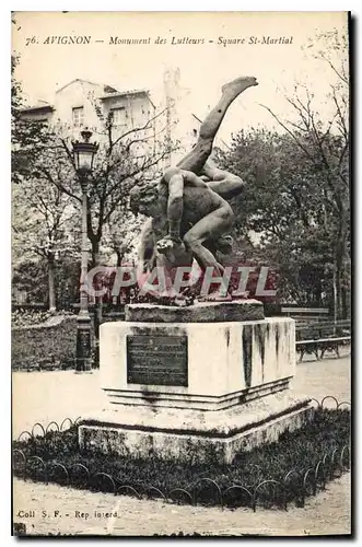 Cartes postales Avignon Monument des Lutteurs Square St Martial Lutte