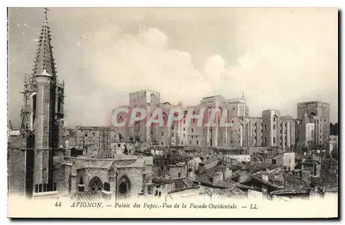 Cartes postales Avignon Palais des Papes Vue de la Facade Occidentale