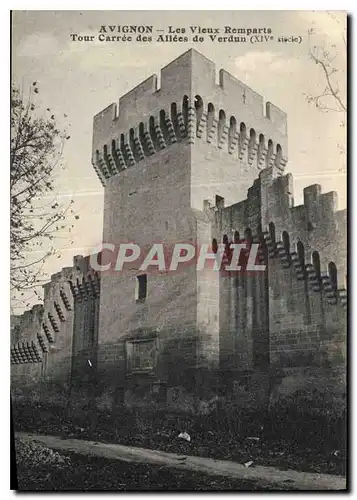 Cartes postales Avignon Les Vieux Remparts Tour Carree des Allees de Verdun