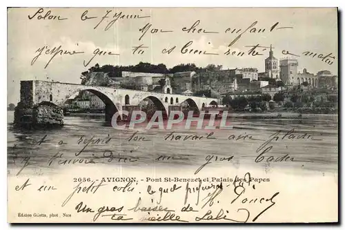 Cartes postales Avignon Pont St Benezet et Palais les Papes