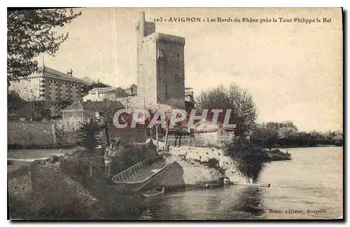Cartes postales Avignon Les Bords du Rhone pres la Tour Philippe le Bel