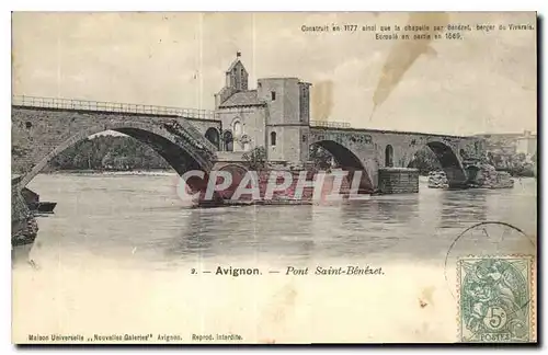 Cartes postales Avignon Pont Saint Benezet