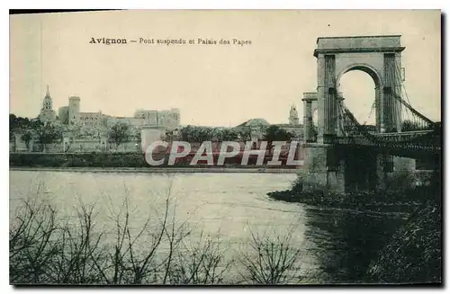 Cartes postales Avignon pont suspendu et palais des Papes